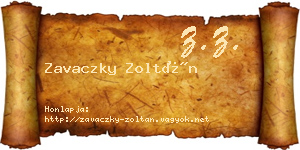 Zavaczky Zoltán névjegykártya